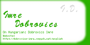 imre dobrovics business card